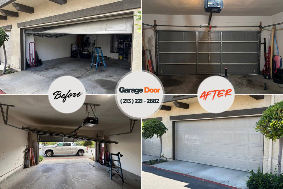Before and after: garage door opener repair Sheffield, IA